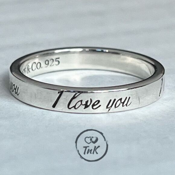 Tiffany & Co. Retired Notes "I Love You" Ring - Sterling Silver - Size 5.5 - Picture 12 of 16